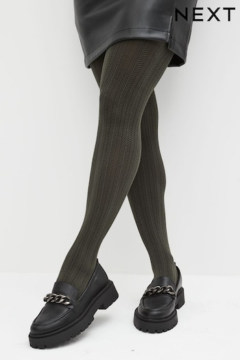Khaki Green Patterned Tights 1 Pack (971701) | £10