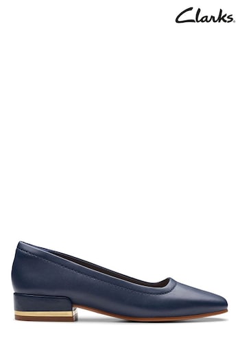 Clarks Blue Leather Seren30 Court beckham Shoes (971809) | £80