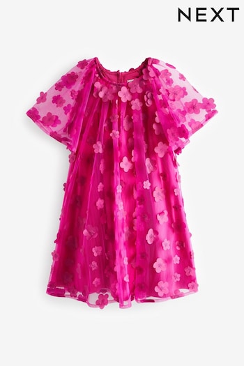Pink 3D Flower Party Dress (3-16yrs) (971856) | £26 - £32