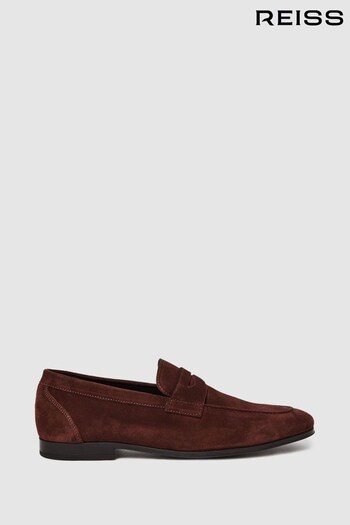 Reiss Rust Bray Suede Slip On Loafers (972092) | £178