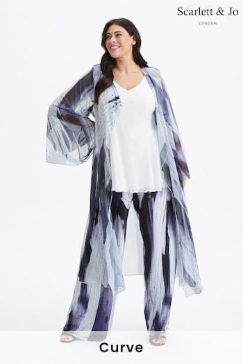 Scarlett & Jo Black/ White Waterfall Mesh Kimono Cover-up (972129) | £65