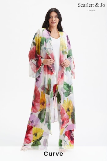 Scarlett & Jo Pink Waterfall Mesh Kimono Cover-up (972193) | £65