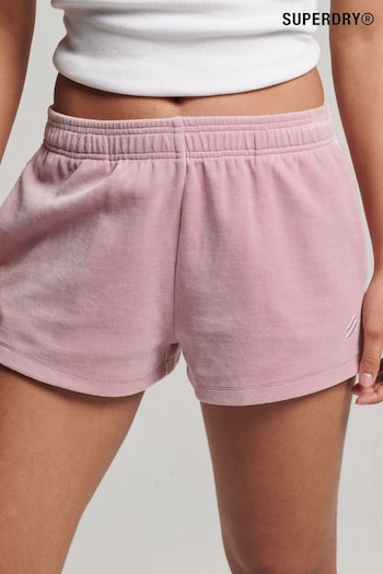 Superdry Pink Logo Velour Shorts through (972380) | £35