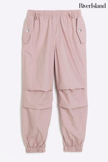 River Island Pink Girls Pull On Parachute Cargo Trousers (972453) | £25