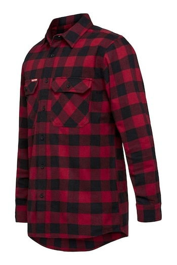 Hard Yakka Red Long Sleeve Check Flannel Shirt (972681) | £48