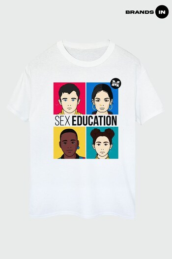 Brands In White Sex Education Teen Illustrated Unisex Adult White T-Shirt (972701) | £23