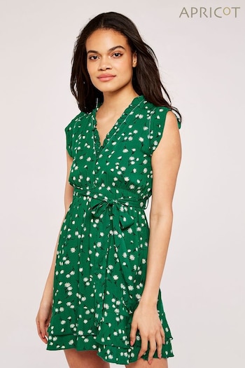 Apricot Green Scattered Daisy Ditsy Dress (972781) | £35