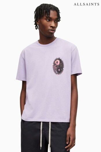 AllSaints Purple Dual Crew T-Shirt (972924) | £55