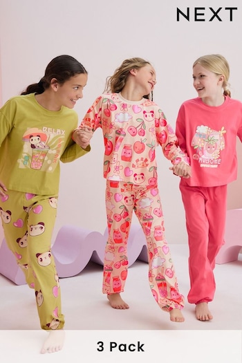 Red/Green 100% Cotton Pyjamas 3 Pack (3-16yrs) (973376) | £29 - £39