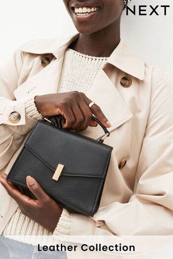 Black Mini Leather Handheld Bag (973444) | £56