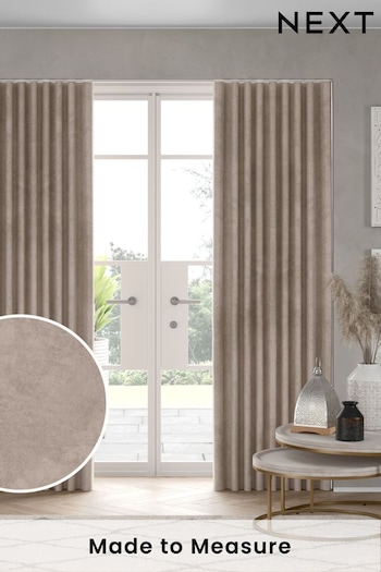 Natural Matte Velvet Made to Measure Curtains (973455) | £91