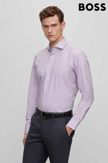 BOSS Purple Mini Motif Long Sleeve Shirt (973698) | £89