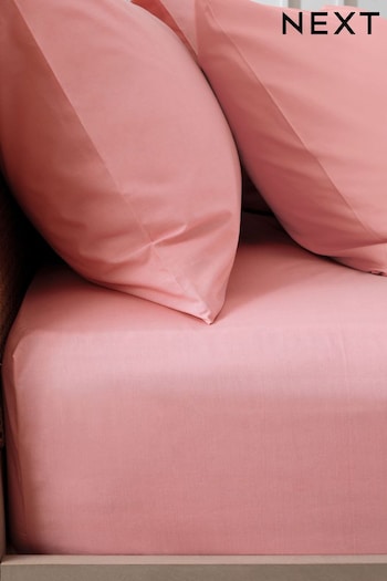 Pink Rose Cotton Rich Deep Fitted Sheet (974152) | £12 - £19