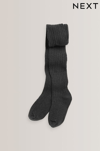 Charcoal Grey Cotton Rich Cable Tights (974523) | £5 - £7