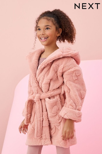 Pink Bow Jacquard Fleece Dressing Gown (9mths-16yrs) (974573) | £13 - £24