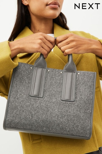Grey Mini Felt Cross-Body Bag (975140) | £32