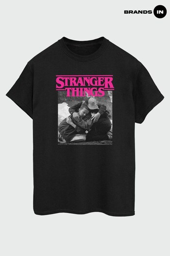 Brands In Black Boyfriend Fit Women Stranger Things Square Photo With Logo T-Shirt by Brands In (975299) | £23