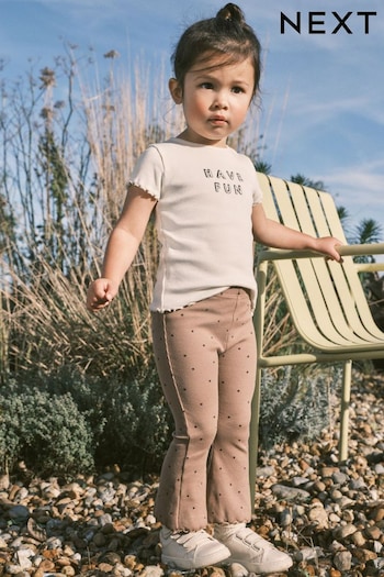 Brown Spot Flare blanca Legging & Top Set (3mths-7yrs) (975370) | £11 - £15