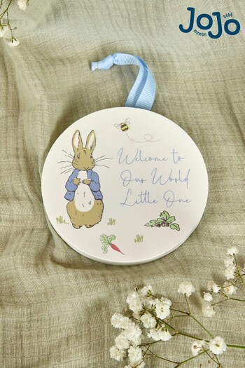 JoJo Maman Bébé White Peter Rabbit Welcome to Our World Plaque (975404) | £7