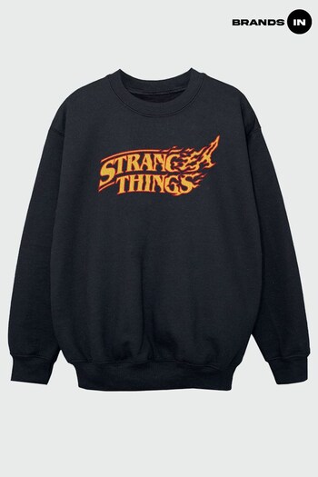 Brands In Black Boys Stranger Things Logo Breaking Sweatshirt by Brands In (975775) | £24