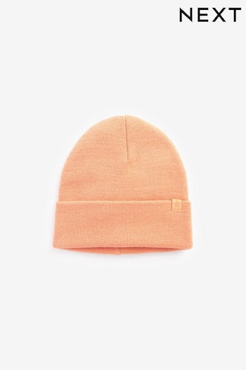 Peach Pink Flat Rib Beanie Hat (1-16yrs) (975843) | £4 - £8
