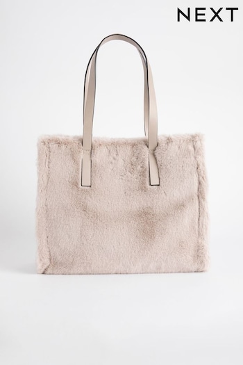 Grey Faux Fur Shopper Bag (975939) | £38