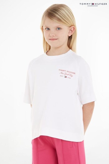 Tommy Hilfiger Kids Script White T-Shirt (975960) | £29 - £33