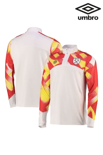 Umbro White Warm Up West Ham United Home Half Zip T-Shirt (976128) | £65