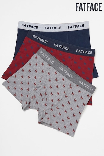 FatFace Red Stag Print Boxers 3 Pack (976176) | £30