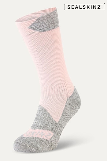 Sealskinz Pink Raynham Waterproof All Weather Mid Length Socks (976207) | £38