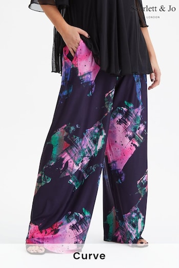 Scarlett & Jo Navy Bette Wide Leg Trousers Muse (976451) | £50
