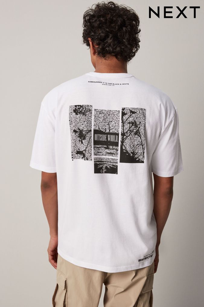 Graphic white tees deals