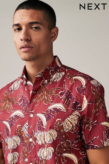 Red Printed Floral Short Sleeve Shirt (976652) | £30