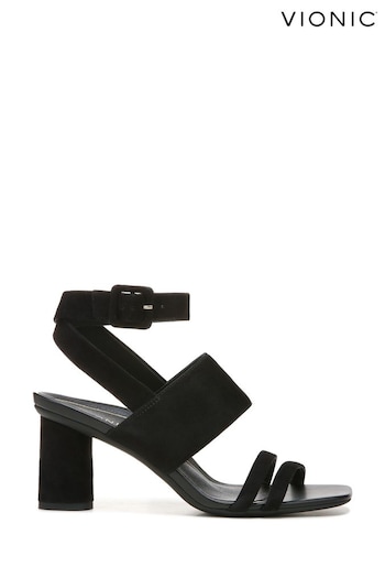 Vionic Suede Yasmin Heeled Black Sandals (976653) | £130