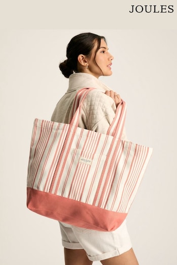 Joules Promenade Dry & Red Canvas Beach Bag (976833) | £24.95