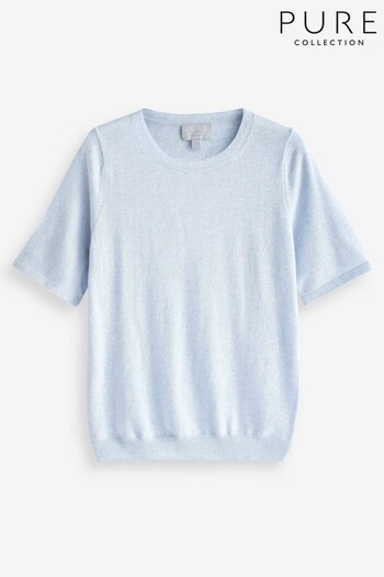 Pure Collection Blue Crew Neck Top (977012) | £99
