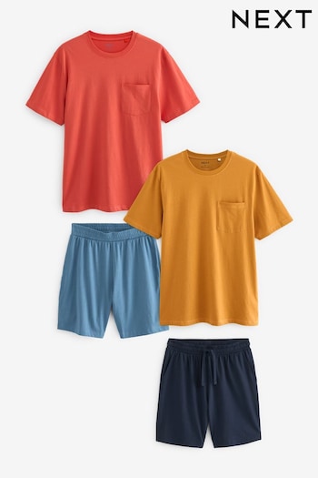 Yellow/Pink Shorts Crew neck Pyjamas Set 2 Pack (977030) | £38