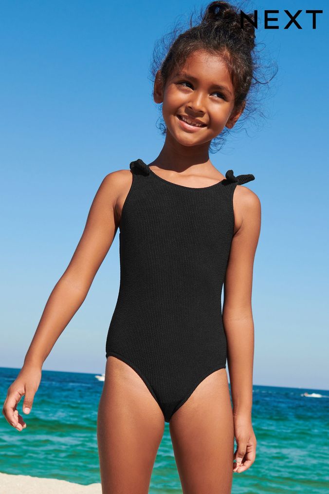 Black Textured Swimsuit (3-16yrs) (977129) | £14 - £19