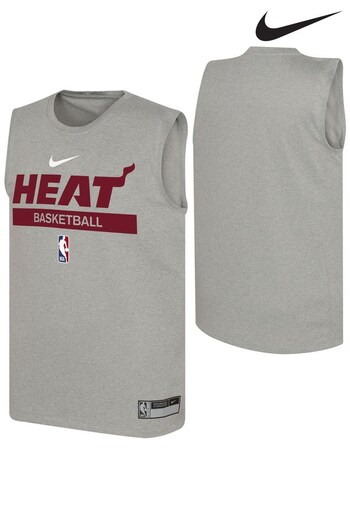 Nike Grey Miami Heat Sleeveless Practice T-Shirt (977144) | £22