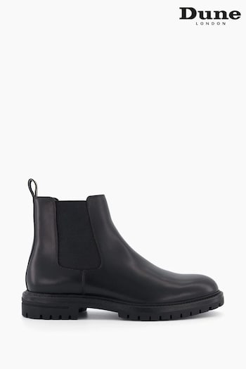 Dune London Black Created Cleated Sole Chelsea Boots (977252) | £150