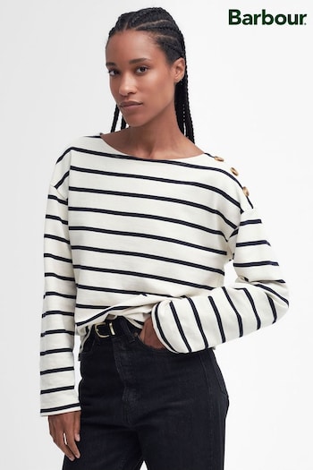 Barbour® White Caroline Stripe Sweatshirt (977315) | £70