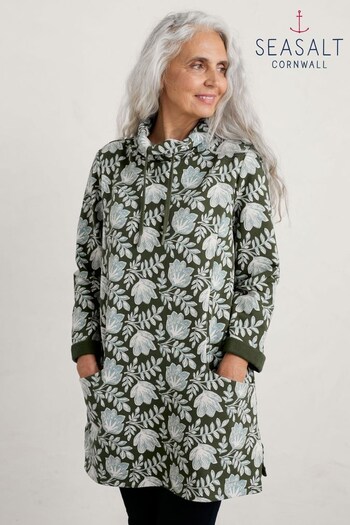 Seasalt Cornwall Green Formative Brushed Back Jersey Tunic (977353) | £66