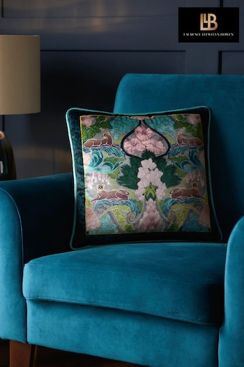 Laurence Llewelyn-Bowen Teal/Chocolate Suburban Jungle Filled Cushion (977475) | £18