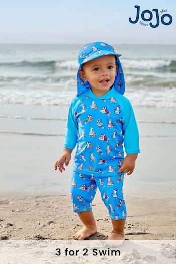 JoJo Maman Bébé Blue Toucan UPF 50 2-Piece Sun Protection Suit (977605) | £20