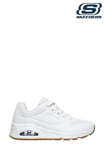 Skechers White Uno Stand On Air Wide Fit Trainers (977613) | £79
