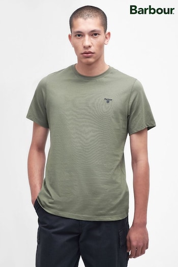 Barbour® Olive Green Mens Organic T-Shirt (977645) | £30