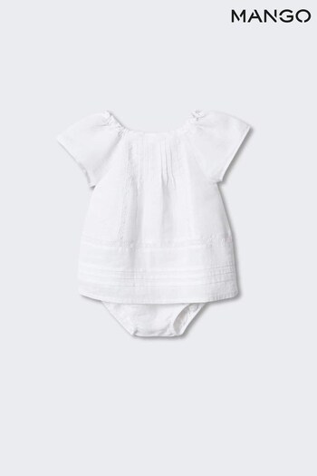 Mango Cotton White Dress and Short Set (977694) | £30