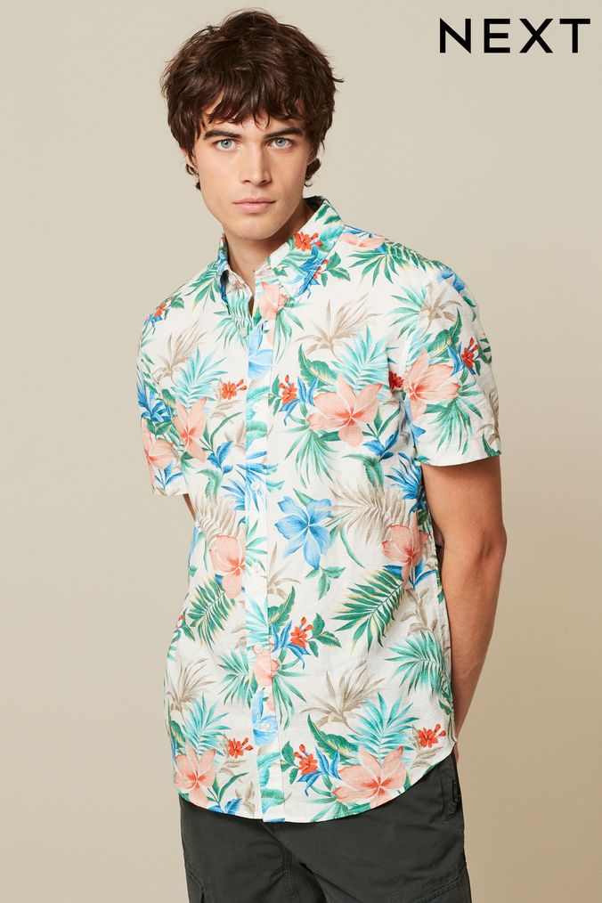 Mens Floral Shirts Regular Slim Fit Shirts Next UK