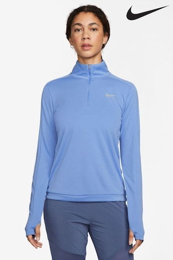 Nike rain Mid Blue DriFIT Pacer 1/4Zip Running Top (978093) | £40