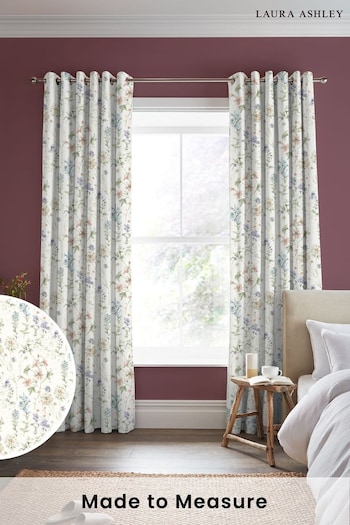 Laura Ashley Chalk Pink Wild Meadow Wood Violet Made to Measure Curtains (978131) | £100